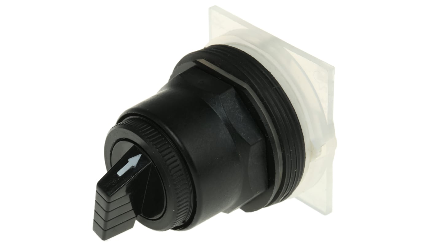 Selettore a 3 posizioni Schneider Electric 9001SKS43B, diametro foro 30mm, IP66, progettato per applicazioni industriali pesanti.