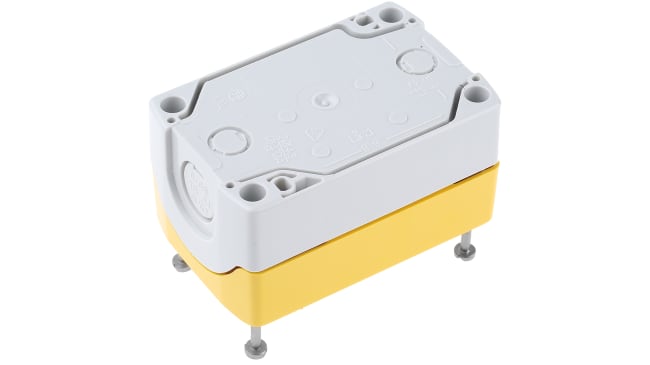 Scatola per pulsante Schneider Electric XALK02, 2 fori, diametro 22 mm, colore giallo, protezione IP66/IP67/IP69K, resistente agli urti.