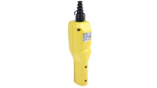 Stazione di controllo Schneider Electric XACA205, con due pulsanti direzionali, protezione IP65 e contenitore giallo in polipropilene.