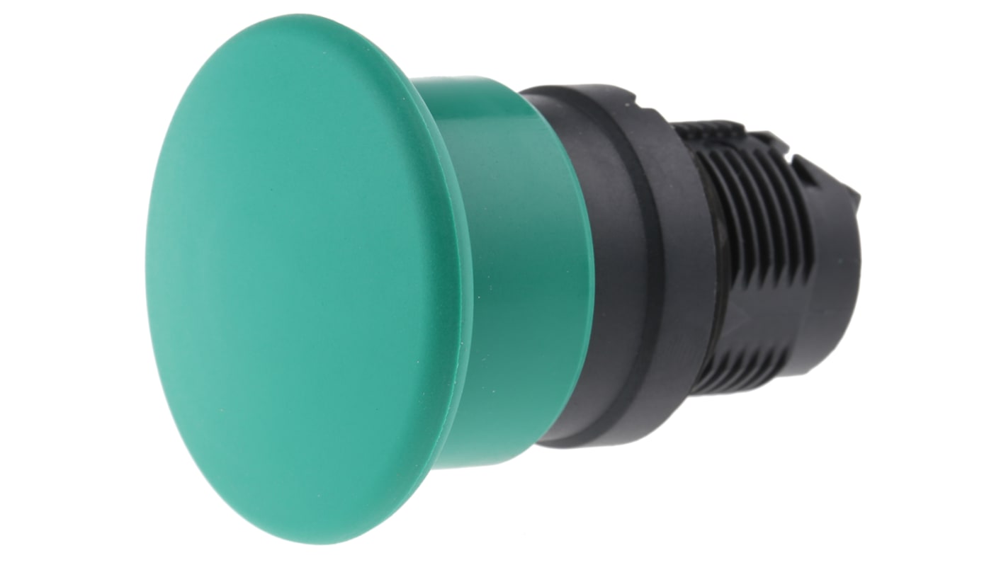 Attuatore pulsante Schneider Electric ZB5AC3, testa a fungo verde, diametro 40mm, ritorno a molla, protezione IP66/IP69K.
