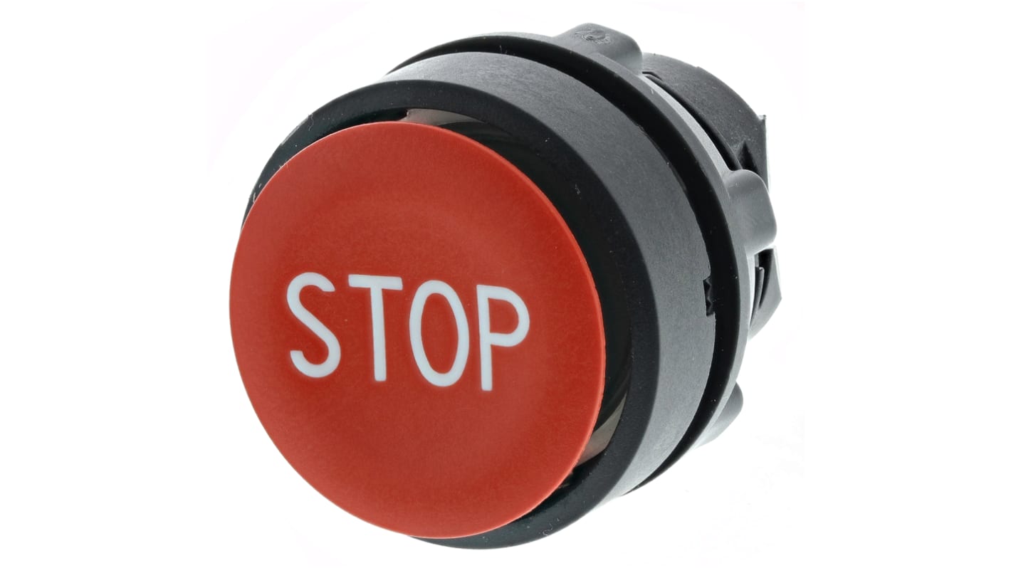 Attuatore pulsante rotondo rosso Schneider Electric ZB5AA434, diametro 22mm, protezione IP66/IP67/IP69K, temperatura -40°C/+70°C.