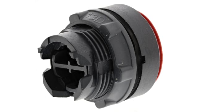 Attuatore pulsante rotondo rosso Schneider Electric ZB5AA434, diametro 22mm, protezione IP66/IP67/IP69K, temperatura -40°C/+70°C.