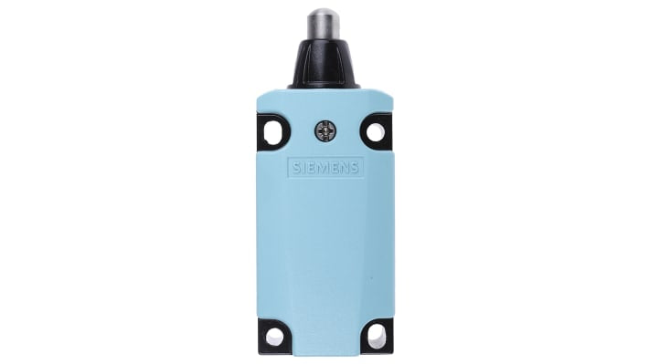 Interruttore di interblocco Siemens 3SE5112-0CC02, attuatore a stantuffo 1NO/1NC, protezione IP66/IP67, dimensioni 85.7x40.5x37.3mm.
