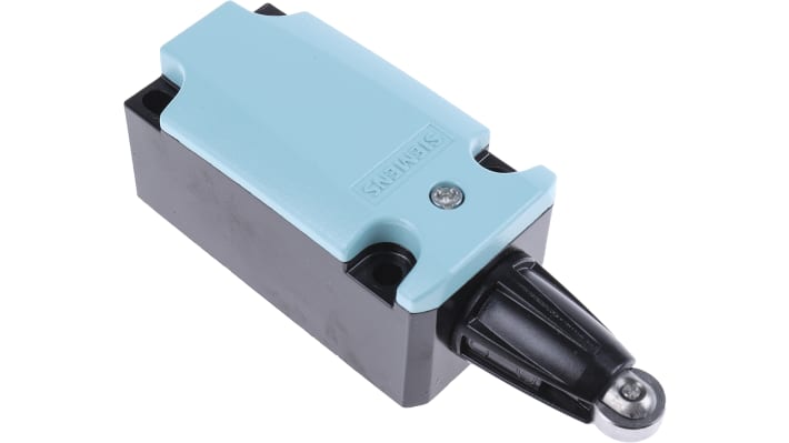 Interruttore di interblocco Siemens 3SE5112-0CD02, attuatore stantuffo, DPST, contatti NO/NC, IP66/IP67, dimensioni 85.7mm x 40.5mm x 37.3mm.