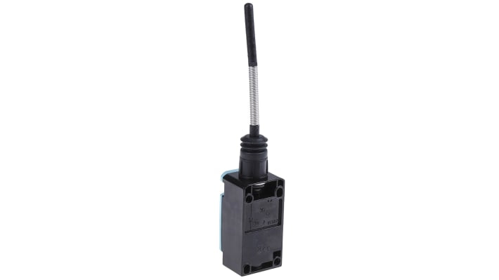Interruttore di interblocco Siemens 3SE5112-0CR01, leva a molla, DPST, NO/NC, IP66/IP67, dimensioni 37,3 x 40,5 x 85,7 mm.