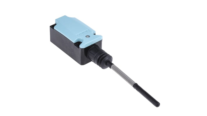 Interruttore di interblocco Siemens 3SE5112-0CR01, leva a molla, DPST, NO/NC, IP66/IP67, dimensioni 37,3 x 40,5 x 85,7 mm.