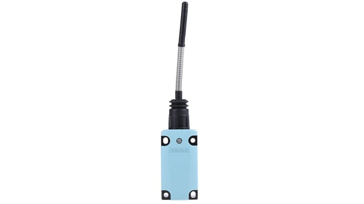 Interruttore di interblocco Siemens 3SE5112-0CR01, leva a molla, DPST, NO/NC, IP66/IP67, dimensioni 37,3 x 40,5 x 85,7 mm.
