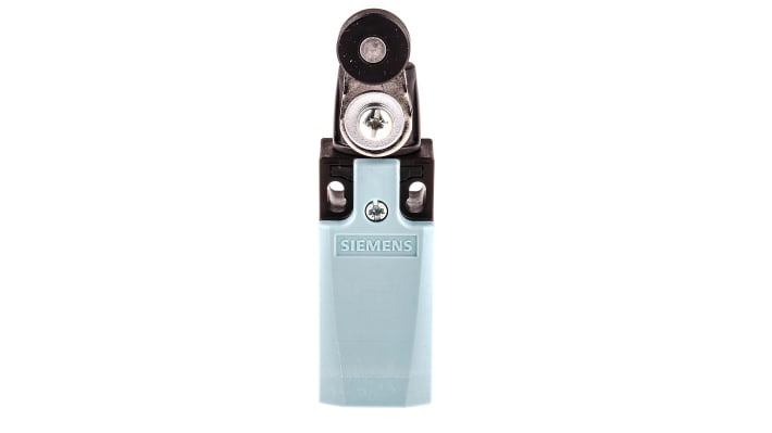Interruttore di interblocco Siemens 3SE5232-0HK21, leva a rullo, IP65, DPST, 400V, dimensioni 75.7mm x 33mm x 31mm.