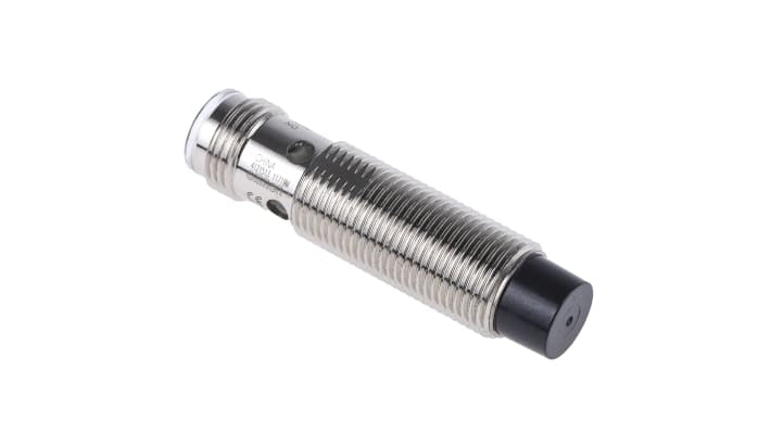 Sensore di prossimità cilindrico Omron E2A-M12KN08-M1-C1, tecnologia induttiva NPN, gamma di rilevamento 8 mm, grado di protezione IP67.