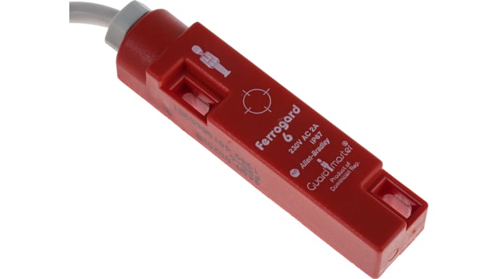 Interruttore di sicurezza senza contatto Allen Bradley Guardmaster 440N-G02028, 250V, grado di protezione IP67, attuatore magnetico incluso.