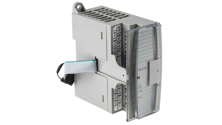 Modulo I/O Allen Bradley 1762-IR4 per MicroLogix 1100, 4 ingressi, montaggio su guida DIN, dimensioni 90 x 40 x 87 mm.