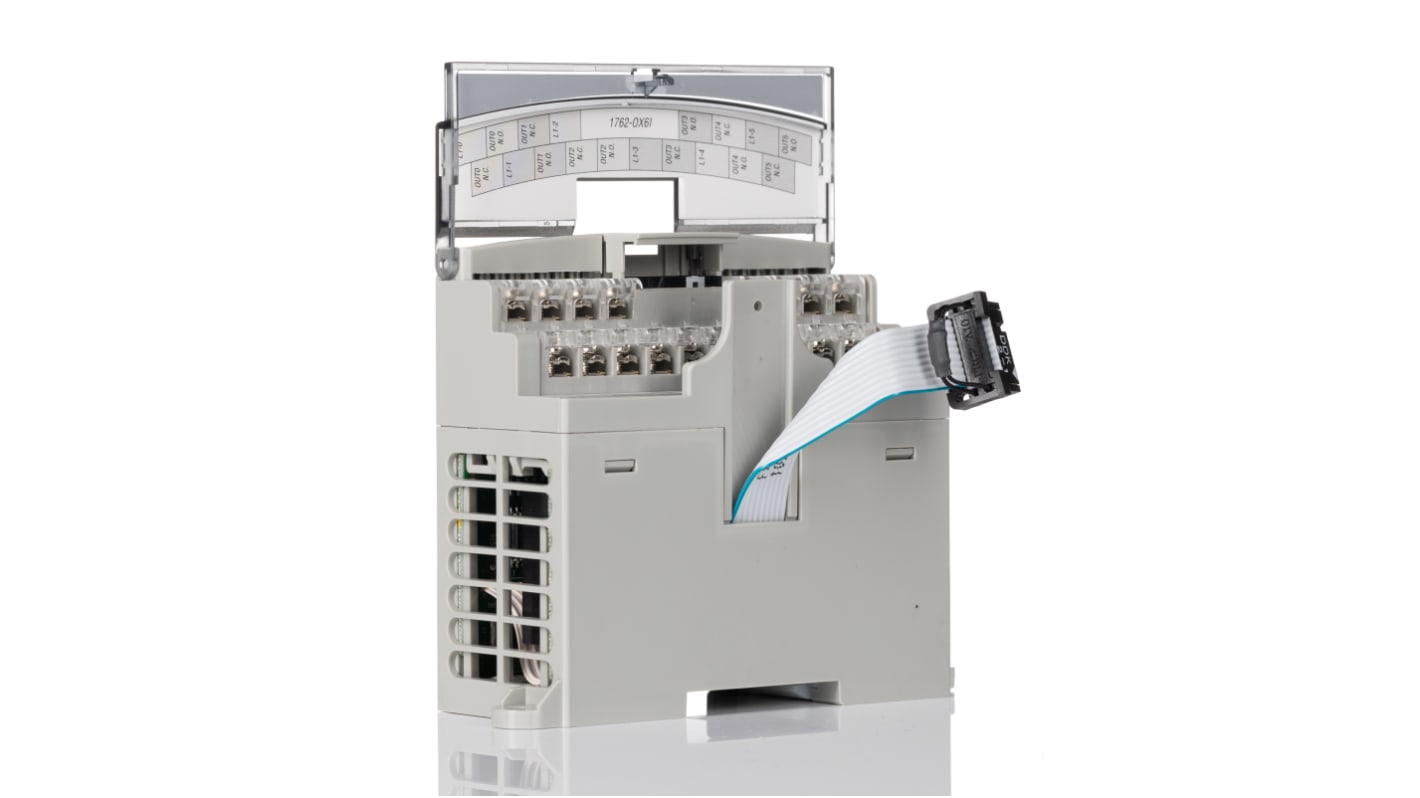 Modulo I/O digitale Allen Bradley 1762-OX6I per MicroLogix 1100, montaggio su pannello, dimensioni 90 x 40 x 87 mm, 6 uscite relè.