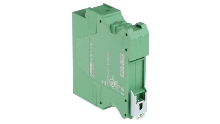 Modulo di espansione Phoenix Contact 2313915, isolatore galvanico, montaggio su guida DIN, dimensioni 22,5 x 99 x 92 mm.