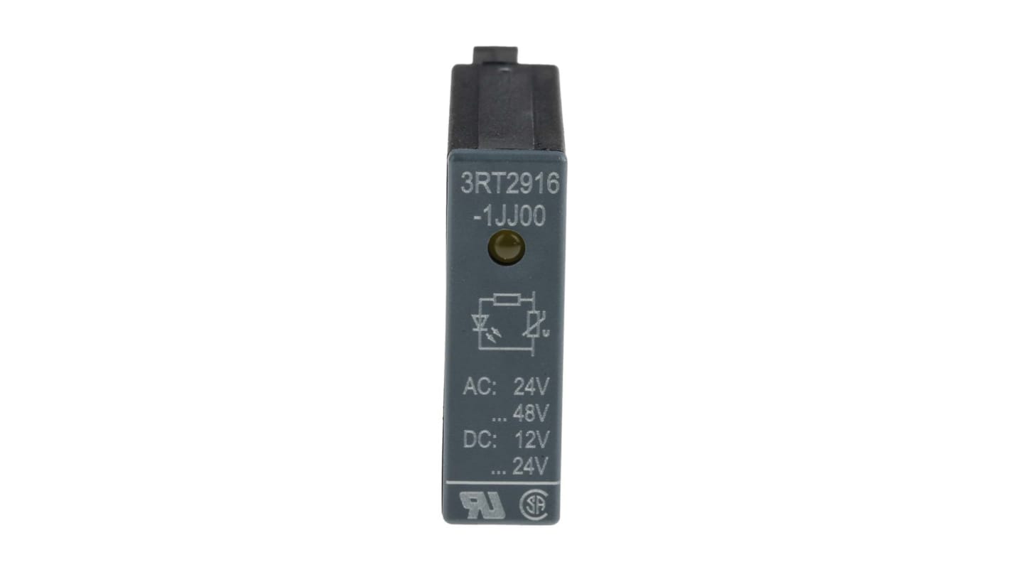 Soppressore sovratensioni Siemens 3RT2916-1JJ00 per contattori 3RH2 S00 della gamma SIRIUS. Protezione affidabile per impianti elettrici.