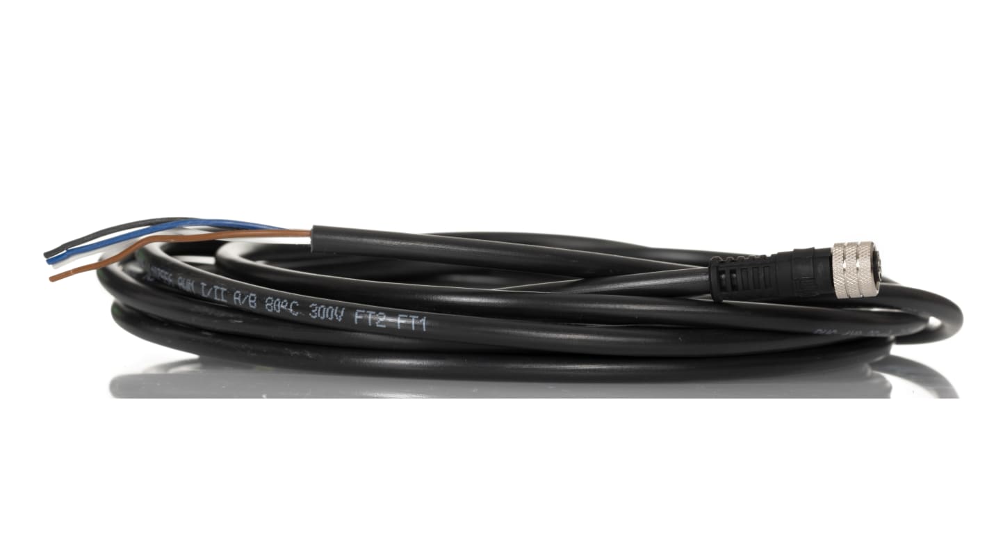 Cavo sensore/attuatore Brad® M8 femmina 4 conduttori, 5m, IP67 resistente per automazione industriale. Connettore in lega di rame.