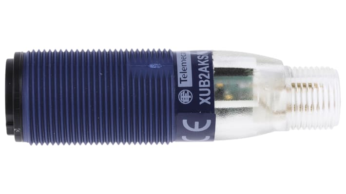 Sensore fotoelettrico cilindrico Telemecanique Sensors XUB2AKSNM12T, rilevamento fino a 15 m, IP65/IP67, 12-24 V c.c.