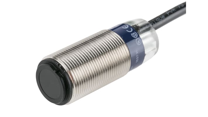 Sensore fotoelettrico cilindrico Telemecanique Sensors XUB2BKSNL2T, rilevamento a 15 m, uscita a stato solido, IP65/IP67.