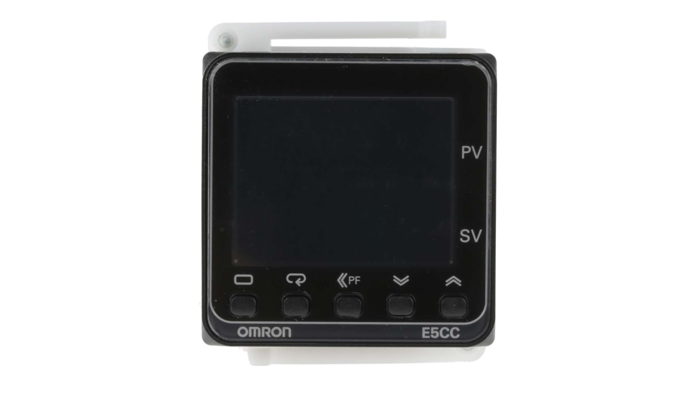 Omron E5CC-CX3A5M-000, termoregolatore PID digitale 48x48 mm, alimentazione 100-240 V, uscita 4-20 mA, montaggio a pannello.