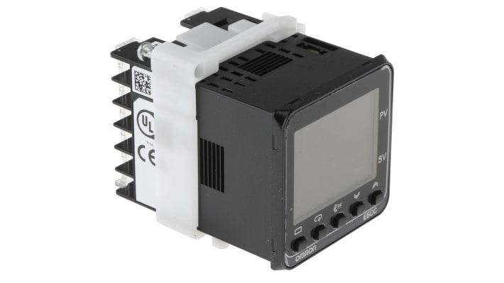 Omron E5CC-CX3A5M-000, termoregolatore PID digitale 48x48 mm, alimentazione 100-240 V, uscita 4-20 mA, montaggio a pannello.