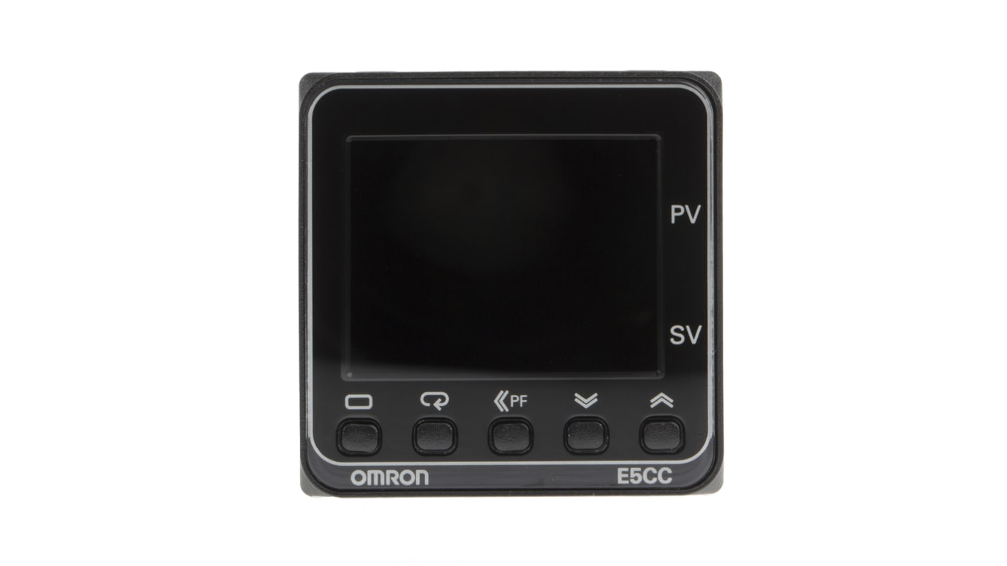 Omron E5CC-RX3D5M-000, regolatore PID digitale 48x48 mm, 24 V, montaggio a pannello, range -10/+55 °C, display LCD.