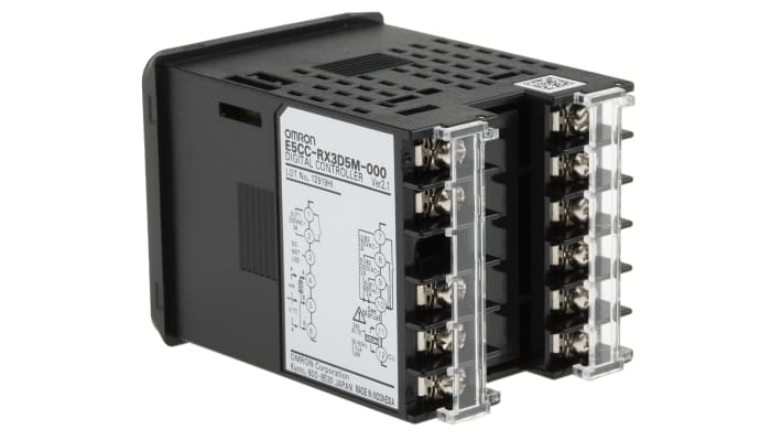 Omron E5CC-RX3D5M-000, regolatore PID digitale 48x48 mm, 24 V, montaggio a pannello, range -10/+55 °C, display LCD.