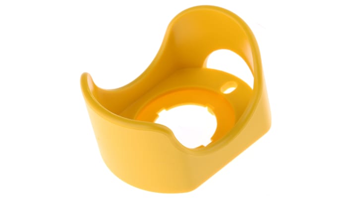 Protezione ABB per pulsante 22 mm, gialla, modulare, compatibile con pulsanti di emergenza, dimensioni 60 x 45 x 30 mm.