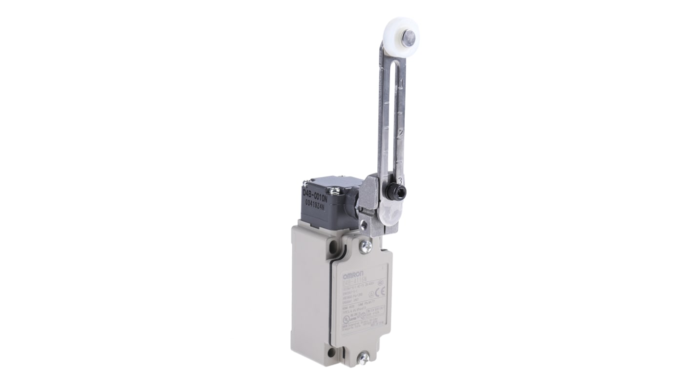 Interruttore di interblocco Omron D4B4116N, leva a rullo, DPST, protezione IP67, dimensioni 99,5 x 40 x 43 mm.