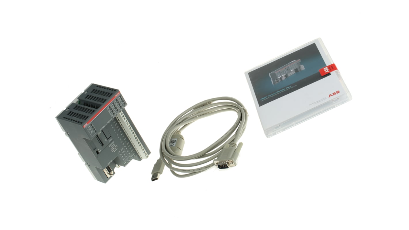 ABB 1SAP186200R0003, CPU PLC AC500-eC0, unità per applicazioni medio-piccole, montaggio su guida DIN, dimensioni 74 x 82 x 148 mm.