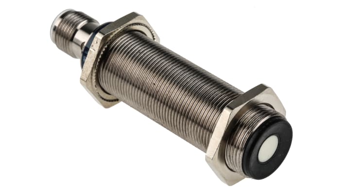 Sensore di prossimità cilindrico PNP Telemecanique Sensors XXV18B1PBM12, M18 x 1, rilevamento 3-50 mm, IP67, alimentazione 12-24 V dc.