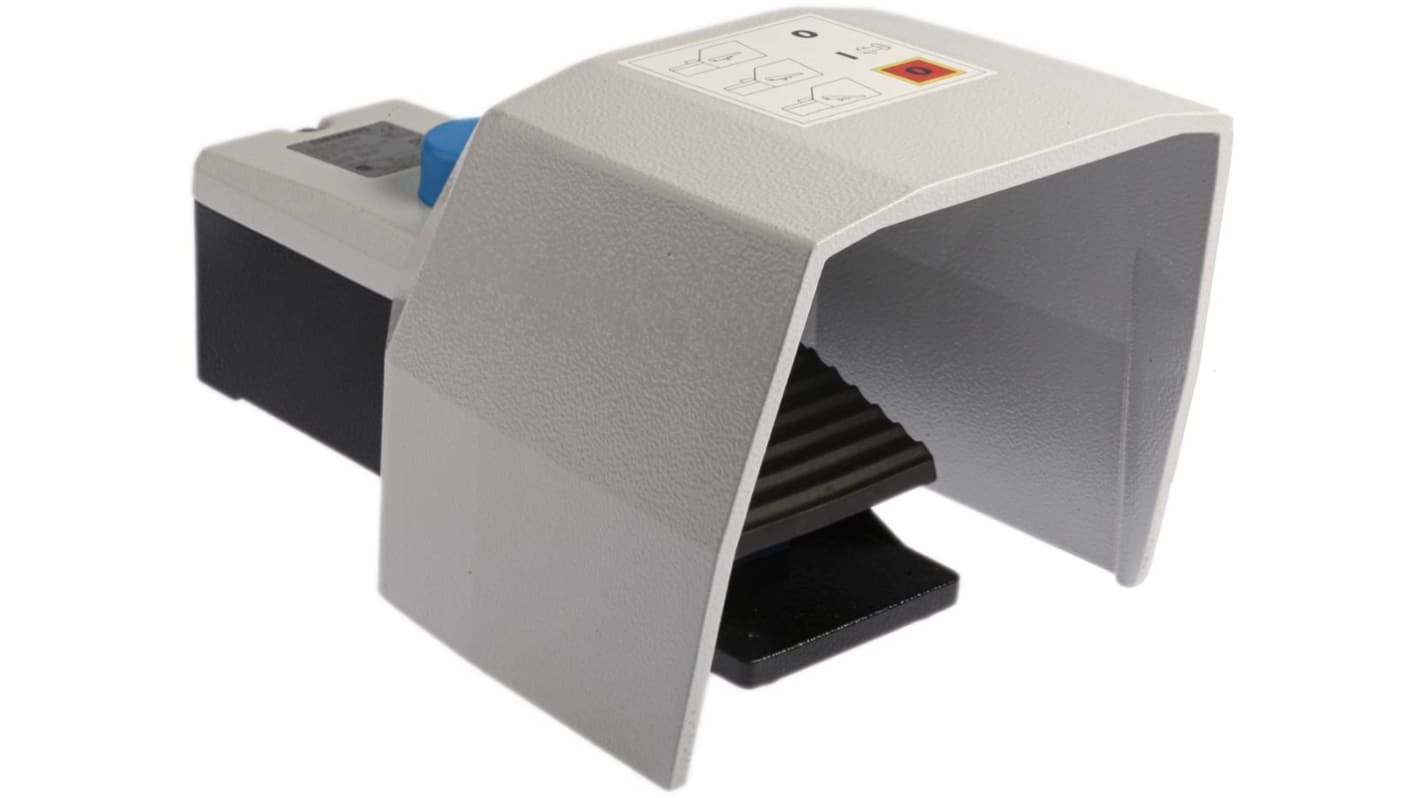 Interruttore a pedale Siemens 3SE2924-3AA20, 2NO/2NC, grado di protezione IP65, alloggiamento in alluminio, dimensioni 264 x 156 x 140 mm.