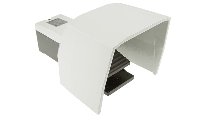 Interruttore a pedale Siemens 3SE2912-2AA20, SPDT, momentaneo, IP65, alluminio, dimensioni 220 x 156 x 138 mm.