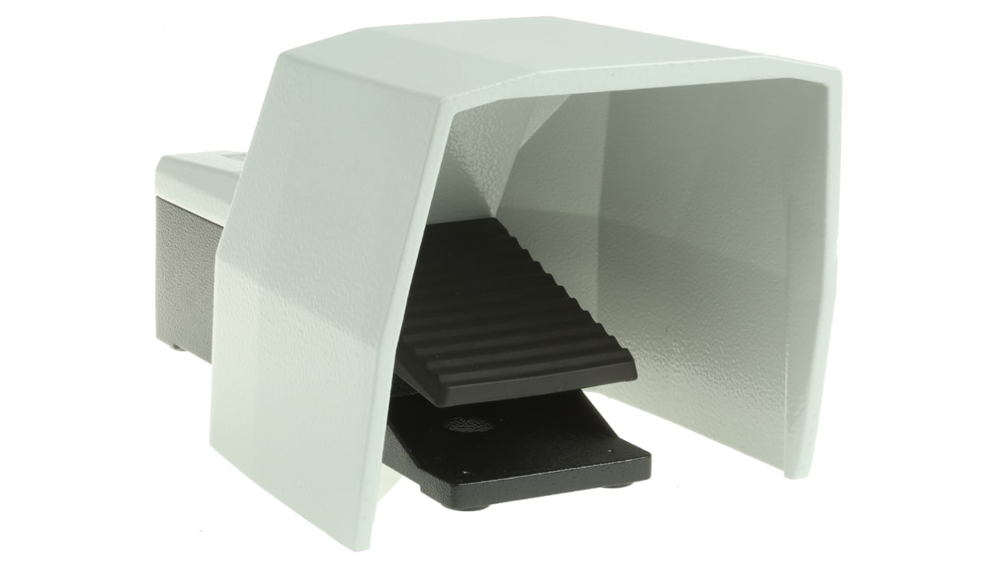 Interruttore a pedale Siemens 3SE2903-1AA20, 2NO/2NC, IP65, dimensioni 265 x 156 x 138 mm, operazione momentanea, alluminio.