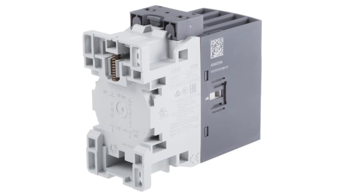 Contattore ABB 1SBL297201R1300 AF38-40-00-13, 4 poli, 4 NA, 55 A, bobina 230 V, dimensioni 45x86x101 mm.
