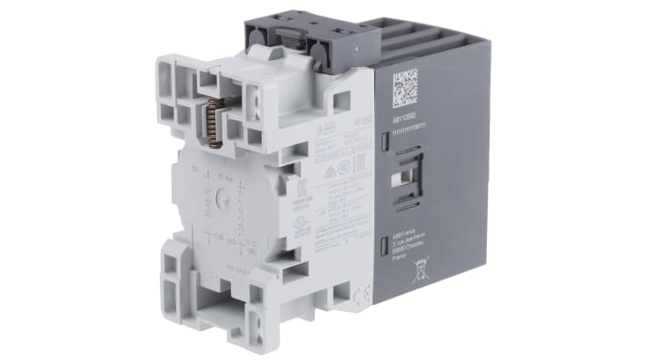 Contattore ABB 1SBL296201R2300 AF38Z-40-00-23, 4 poli, 4 NA, 55 A, bobina 230 V, dimensioni 86x45x101 mm.