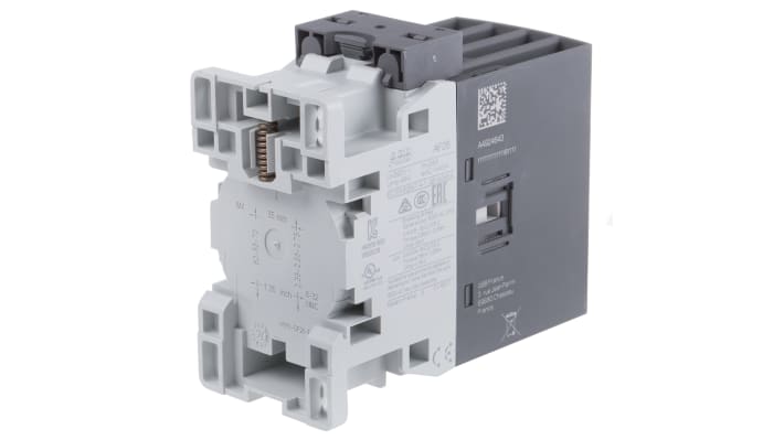 Contattore ABB 1SBL237501R1300 AF, 4 poli, 2 NO + 2 NC, 45 A, bobina 230 V, dimensioni 86x45x101 mm.