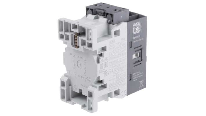 Contattore ABB 1SBL137001R1101 AF, 3 poli, 3 NA, 25 A, montaggio su guida DIN, dimensioni 45x86x77 mm.