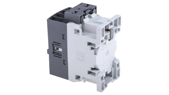 Contattore ABB 1SBL157001R1110 AF, 3 poli, 28 A, montaggio su guida DIN, dimensioni 77 x 45 x 86 mm.