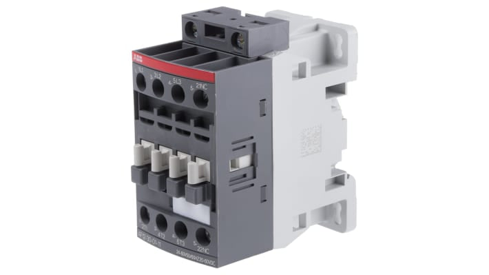 Contattore ABB 1SBL157001R1101 AF, 3 poli, 28 A, bobina 24 V, dimensioni 45x86x77 mm, conforme a IEC 60947.