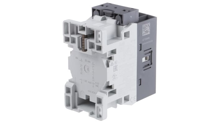 Contattore ABB 1SBL177001R1101 AF, 3 poli, 30 A, montaggio su guida DIN, dimensioni 45 x 86 x 77 mm.