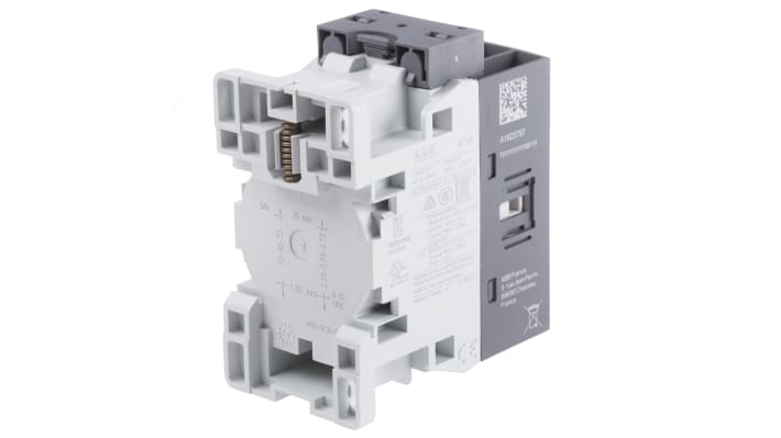 Contattore ABB 1SBL177501R1100 AF16-22-00-11, 4 poli, 2 NO + 2 NC, 30 A, bobina 24 V, dimensioni 45x86x77 mm.