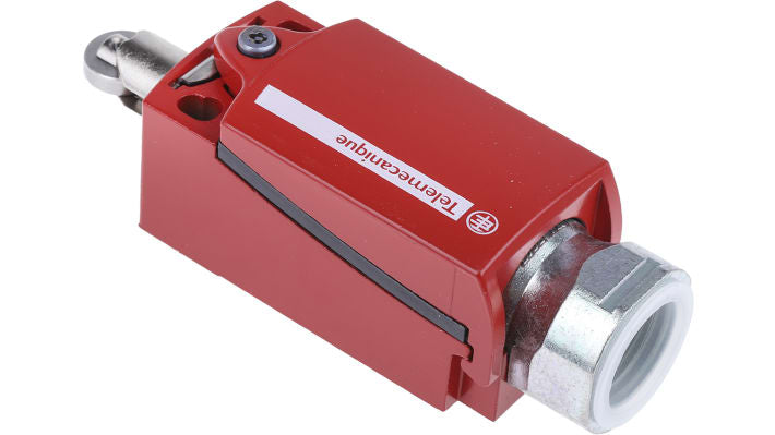 Interruttore di interblocco Telemecanique Sensors XCSD3902P20, attuatore a rotella, custodia metallica, grado di protezione IP66/IP67.