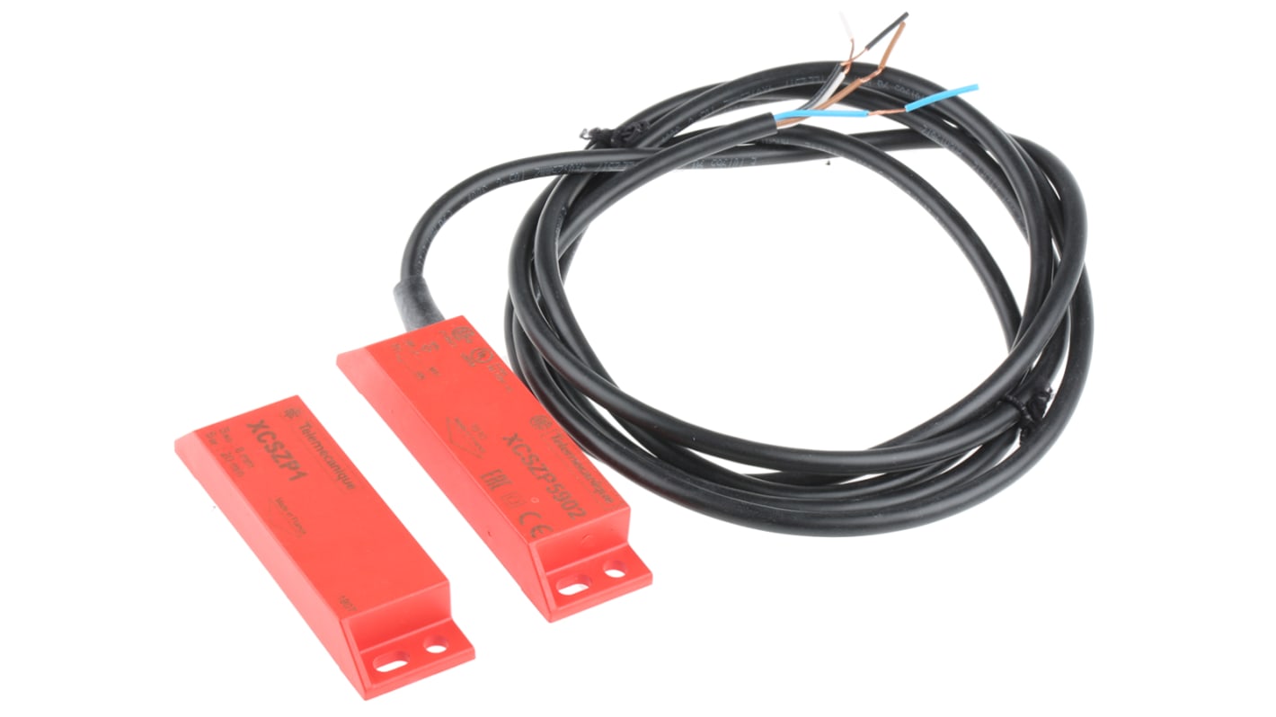 Interruttore di sicurezza magnetico Telemecanique Sensors XCSDMP5902, 24V cc, NA. Tolleranza al disallineamento 8mm, certificato IP66/IP67. Adatto per macchine industriali.