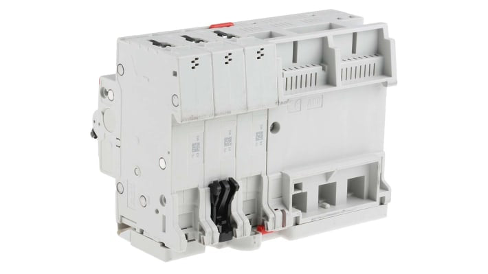 Interruttore differenziale 3 poli ABB, 63A, sensibilità 30mA, montaggio su guida DIN, gamma System Pro M Compact.