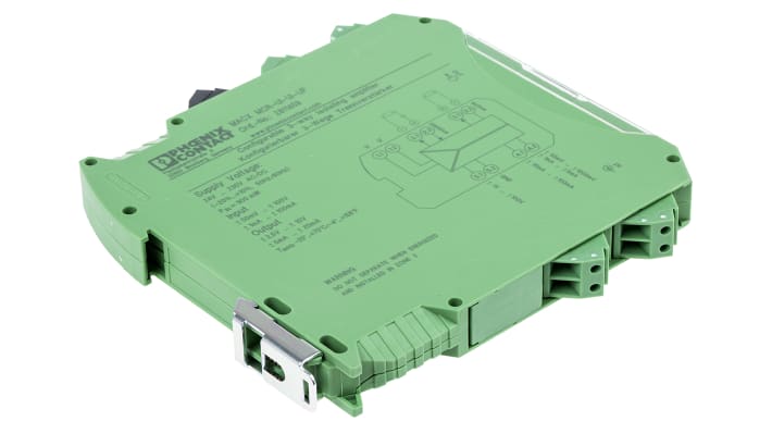 Phoenix Contact, barriera galvanica MACX MCR-UI-UI, 1 canale, alimentazione 24-230V, montaggio su guida DIN.