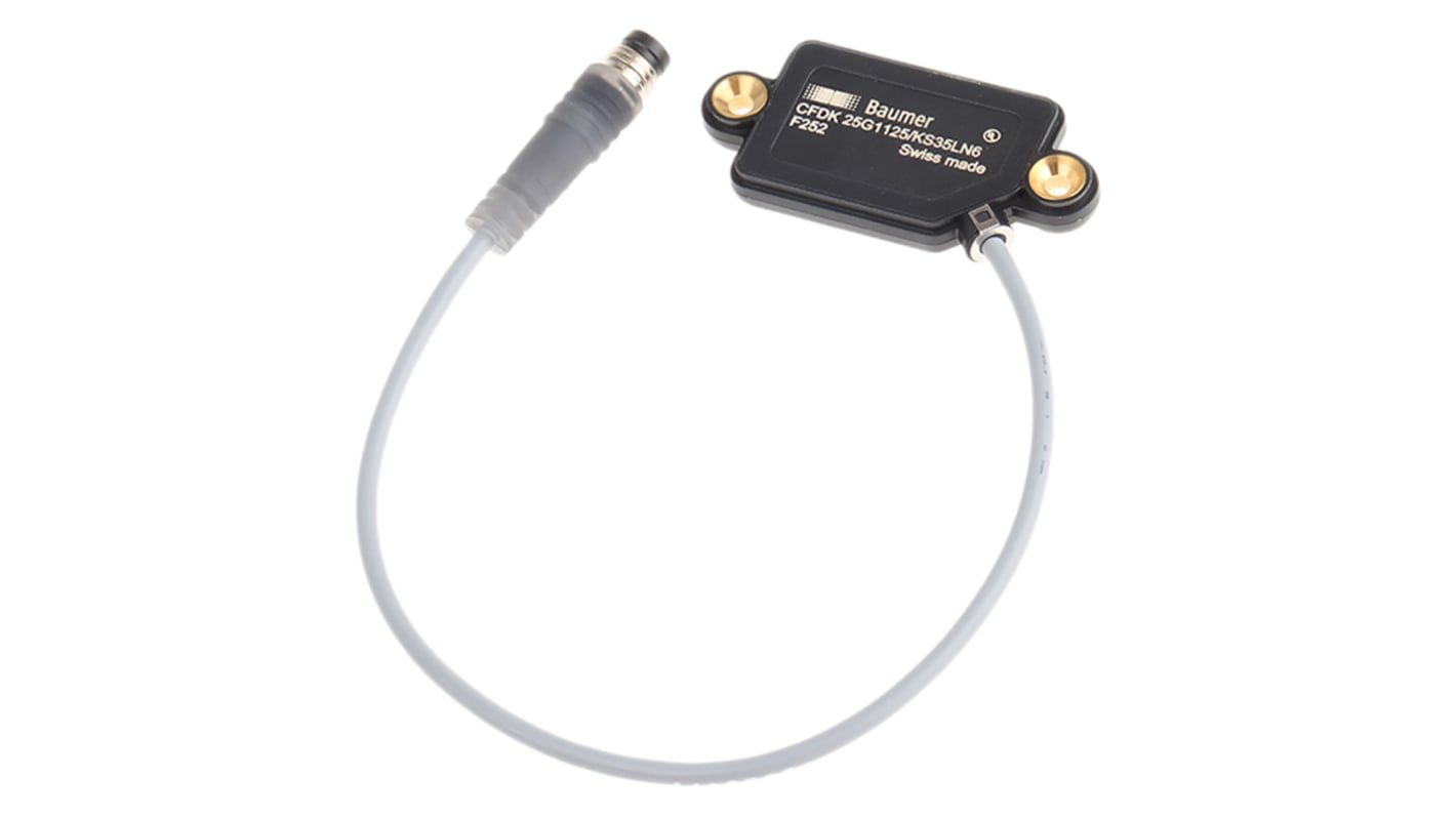 Sensore di prossimità capacitivo Baumer CFDK 25G1125/KS35LN6, PNP, rilevamento 15 mm, IP65, alimentazione 10-30 V c.c.