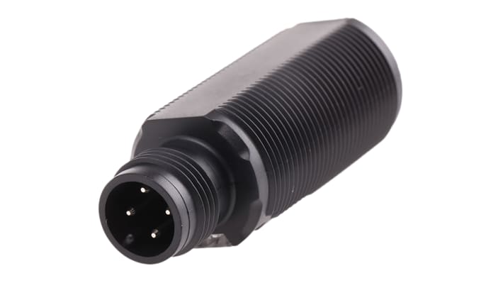 Omron E3FA-DN21, sensore fotoelettrico cilindrico a diffusione, rilevamento 100 mm, uscita NPN, grado di protezione IP67/IP69K.