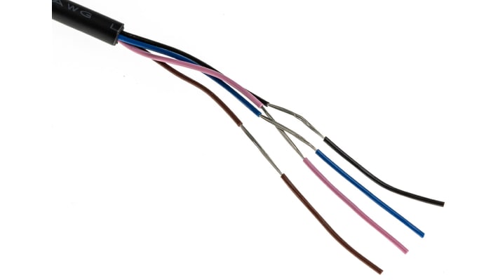 Sensore fotoelettrico cilindrico Omron E3FA-DP12 2M, rilevamento 300 mm, uscita PNP, grado di protezione IP67/IP69K.