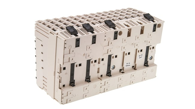 Schneider Electric TM258LD42DT, CPU PLC Modicon M258, 26 ingressi e 16 uscite, montaggio su guida DIN, dimensioni 175 x 99 x 85 mm.