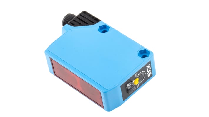 Sensore fotoelettrico rettangolare Sick WTB250-2P2441, rilevamento 150-500 mm, uscita PNP, IP67, connettore M12.