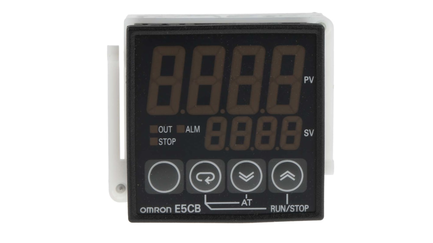 Termoregolatore PID Omron E5C-BQ1PD, 24 V, 48x48 mm, montaggio a pannello, display LED, protezione IP66.